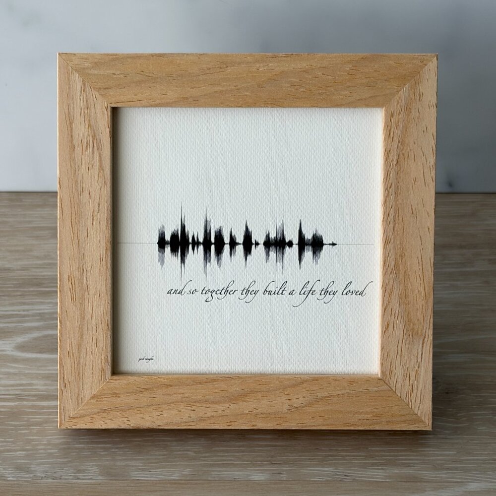 Together They Built A Life They Loved Soundwave Wood Sign 4x4 Black White Tiered